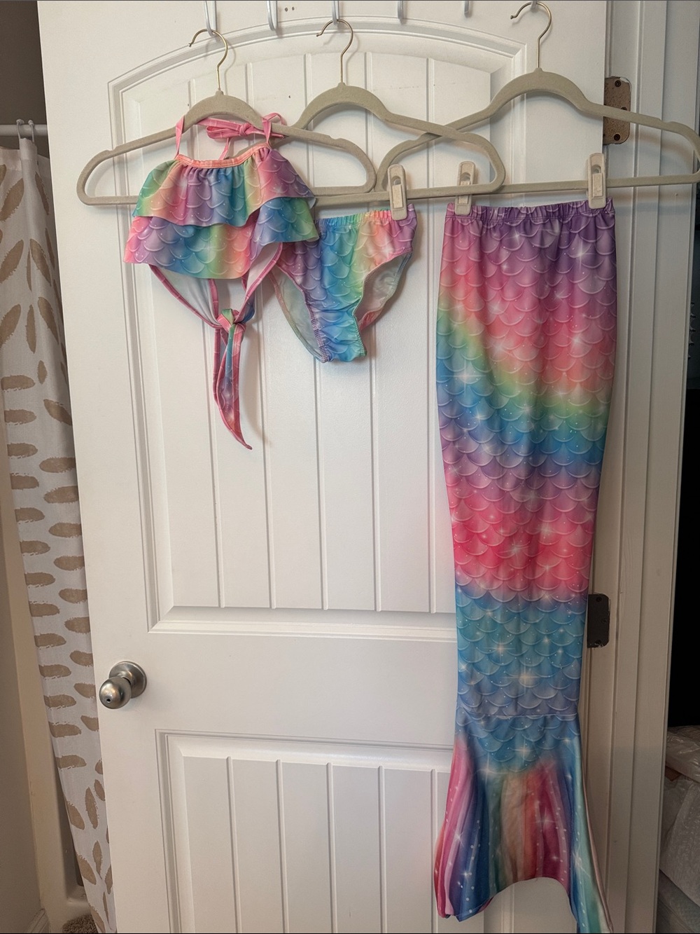 ePretty Rainbow Mermaid Tail Pajama Bottoms - Pink, Blue, Green, Purple